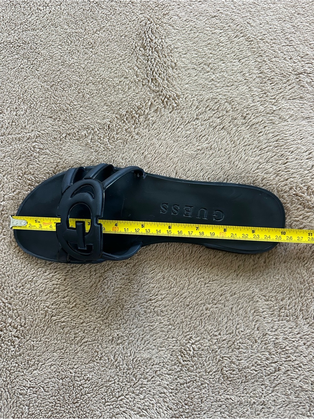 GUESS Women's Black Slide Sandal with Logo Accent size 8M - Picture 10 of 10